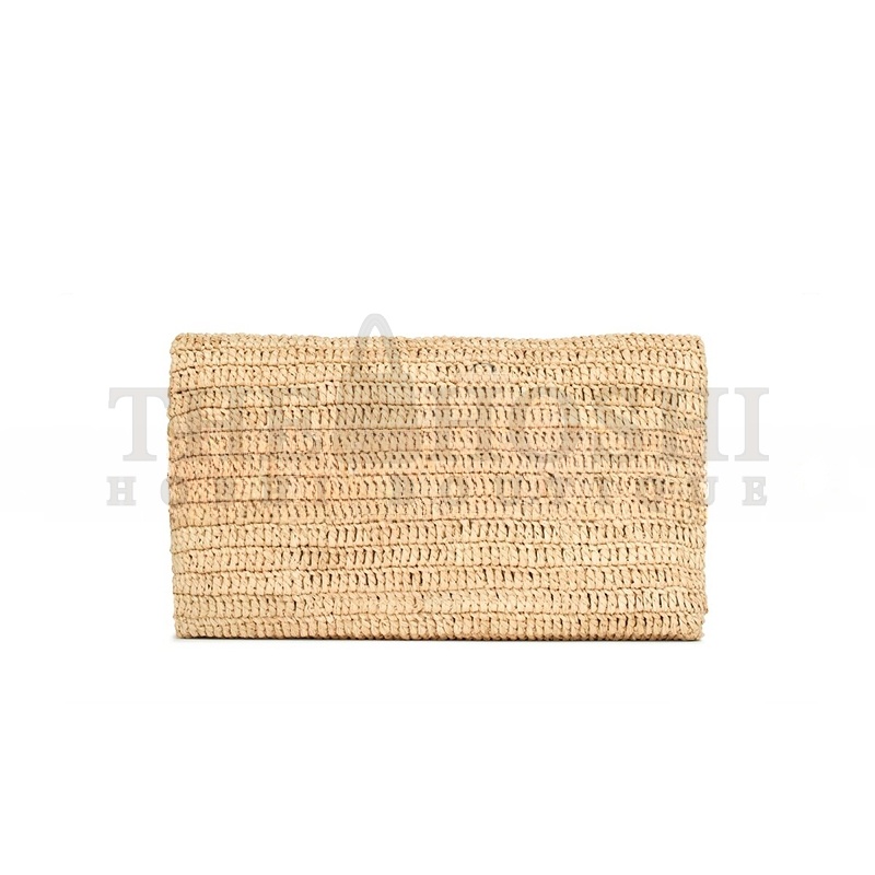 Y51 CASSANDRE LARGE ENVELOPE POUCH IN RAFFIA 786074GAAEX2080 (29.5*18*4.5cm) Master Quality